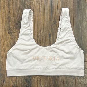 Victoria's Secret Cream Sports Bra with Wide Straps